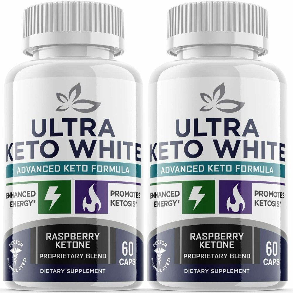 (2 Pack) Ultra Keto White - Supplement for Weight Loss - Energy & Focus Boosting Dietary Supplements for Weight Management & Metabolism - Advanced Fat Burn Raspberry Ketones Pills - 120 Capsules