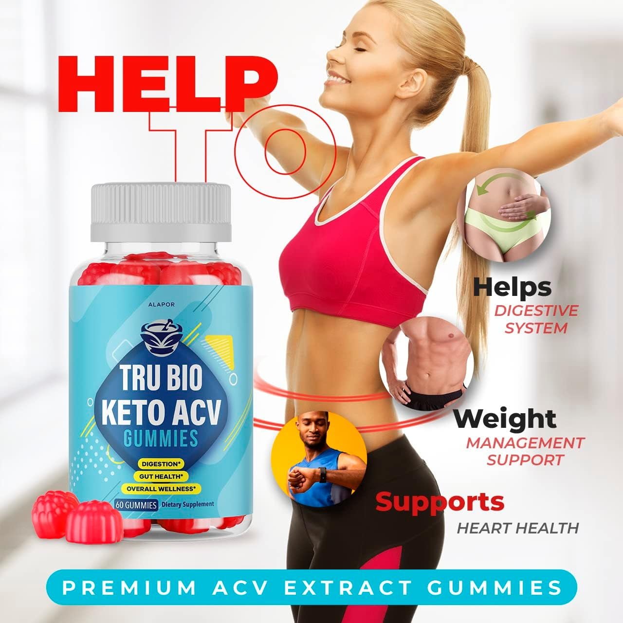 Trubio Keto ACV Gummies - New Advanced Formula Apple Tru Bio Gummys, Advanced Cider Truvio Gomitas Packs for Health, Vinegar Gomis, Ketotrubio Gummy S for 30 Days Supply