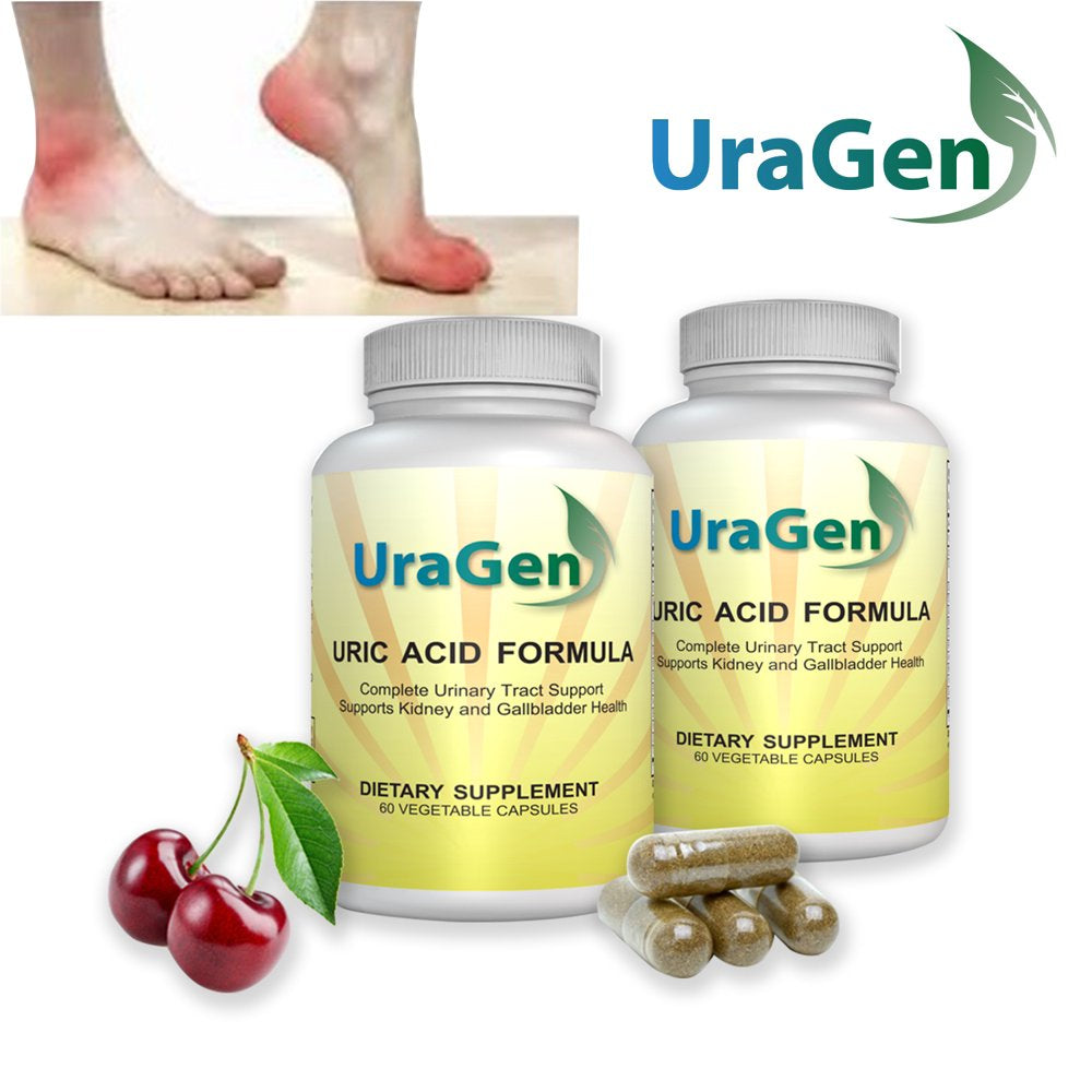 Uric Acid Cleanse Flush - Supports Healthy Uric Acid Levels & Healthy Joint Function - Potent Tart Cherry Extract - 120 Vcaps - (Uragen 2 Bottles - 120 Caps)