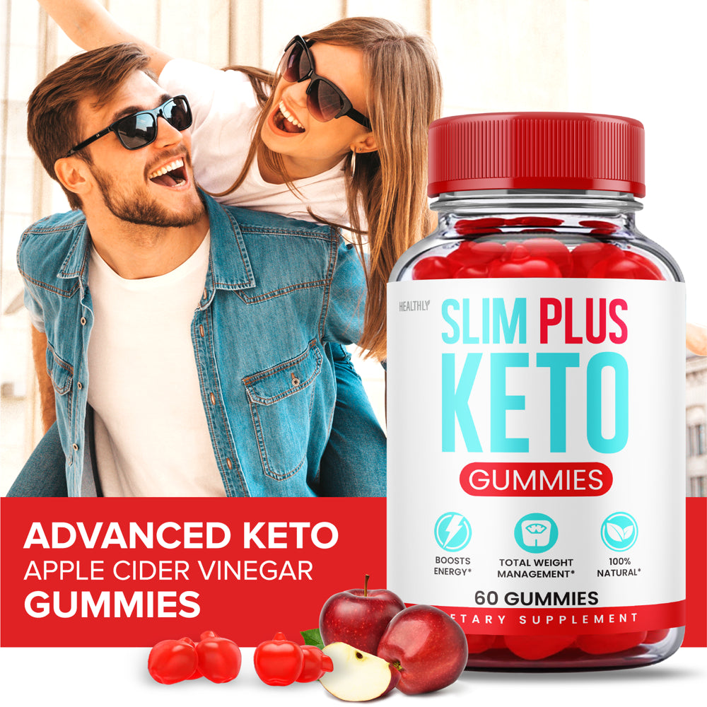 Slim plus Keto Gummies for Weight Loss ACV Apple Cider Vinegar 100% Natural (60 Gummies)