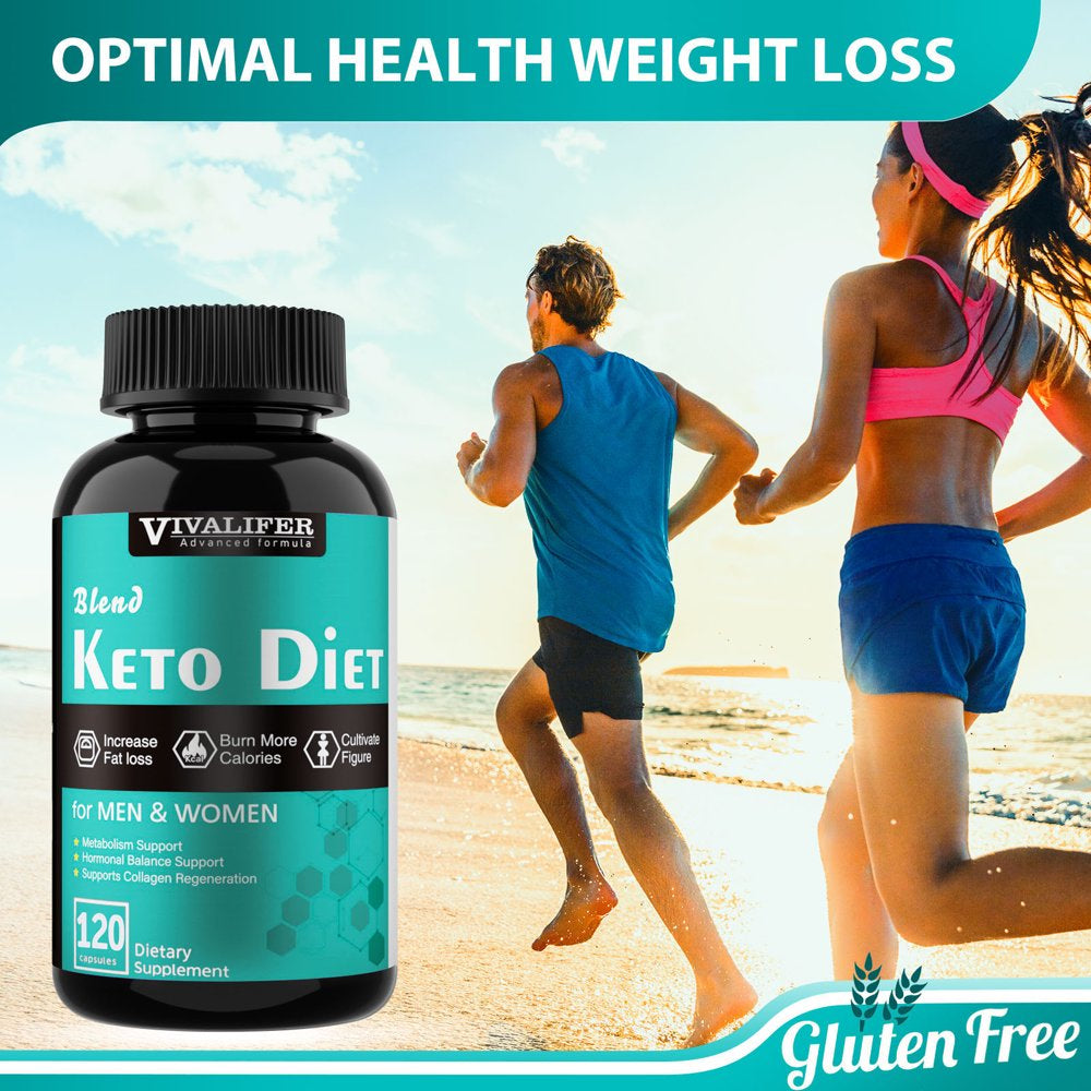 VIVALIFER Keto Pills, 2 Pack Appetite Suppressant for Weight Loss, Fat Burners for Women & Men, 120 Capsules