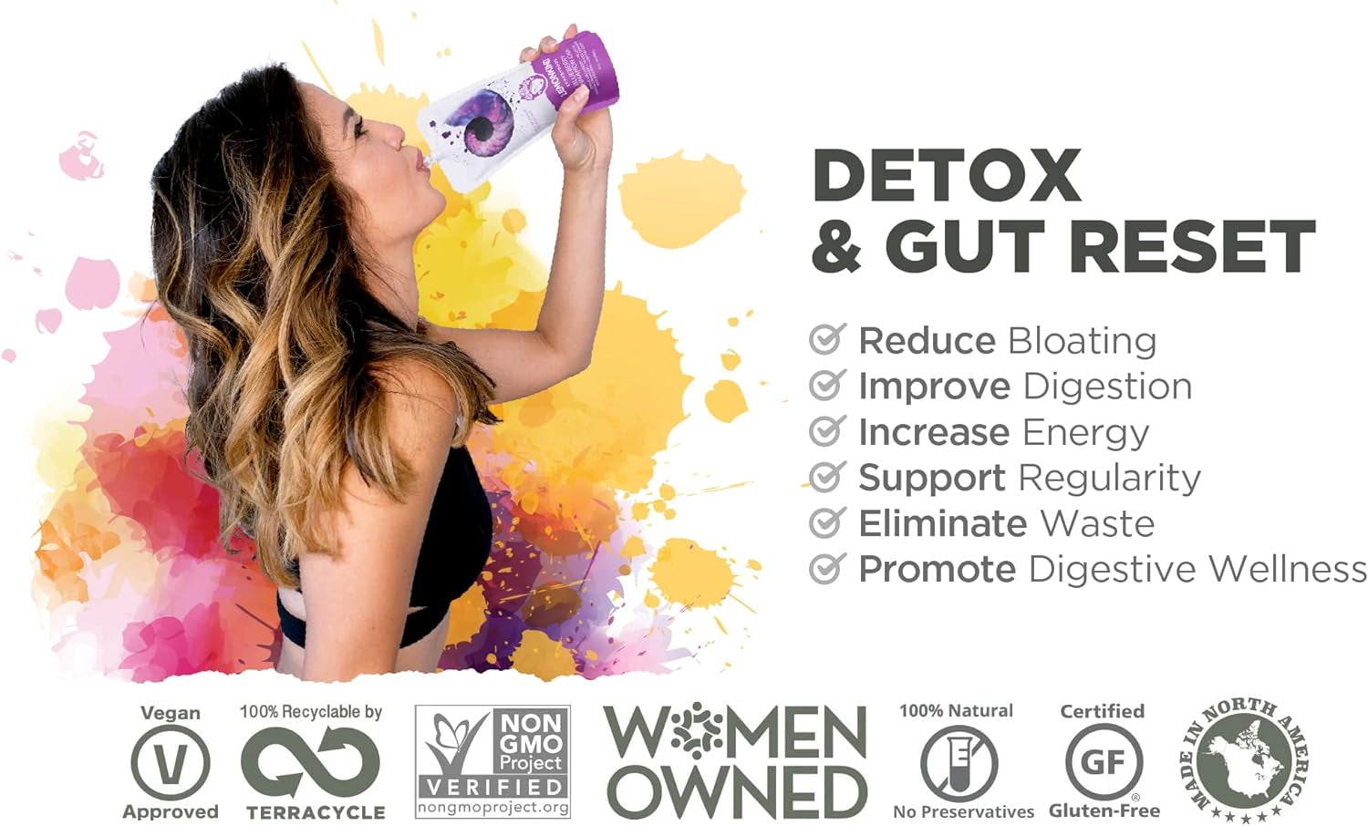 2 Day Gut Balance Juice Cleanse – Quick and Easy Way to Detox, Restore Digestive Equilibrium and Get Rid of Stubborn Bloating – Plant-Based, Non-Gmo & Gluten-Free Certified - 16 Juices (NEW)