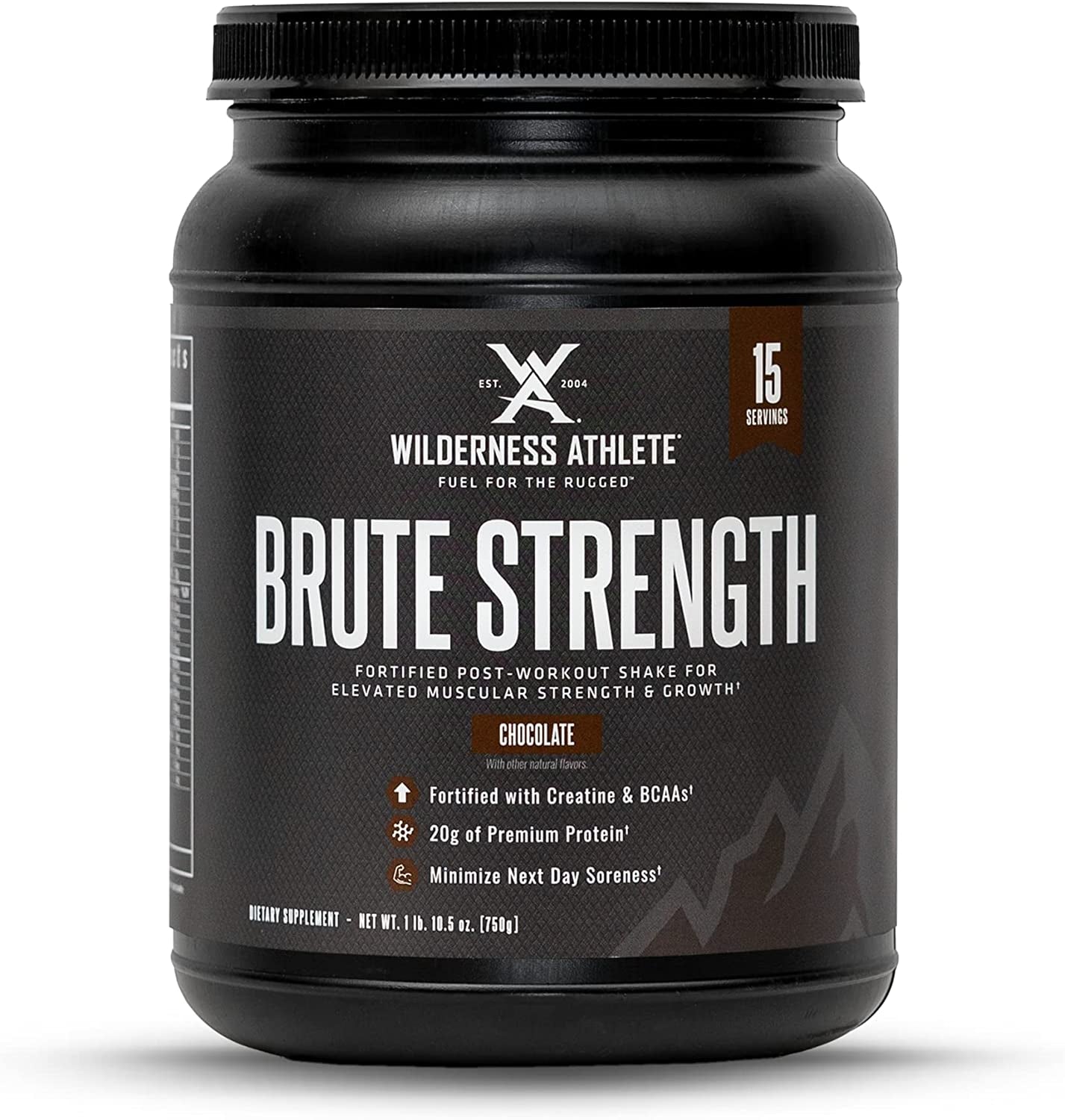 Wilderness Athlete - Brute Strength BCAA Post Workout | BCAA Creatine Workout Powder - Premium Post Workout Recovery Drink | 15 Serving Tub (Chocolate)