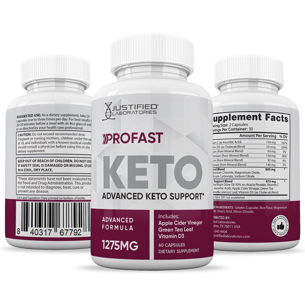 (10 Pack) Profast Keto ACV Pills 1275Mg Alternative to Gummies Dietary Supplement 600 Capsules