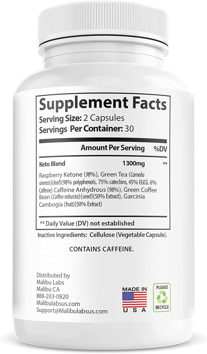 (1 Month) Keto Burn AM, Strong Advanced Formula 1300Mg, Made in the USA, (1 Bottle), 30 Day Supply