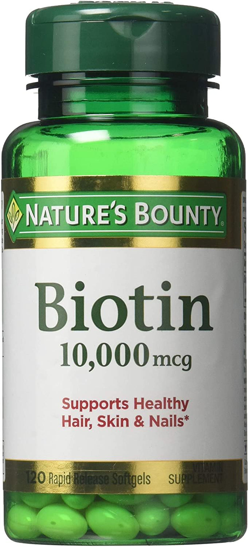 Nature'S Bounty Biotin 10,000 Mcg, Rapid Release Softgels 120 Ea