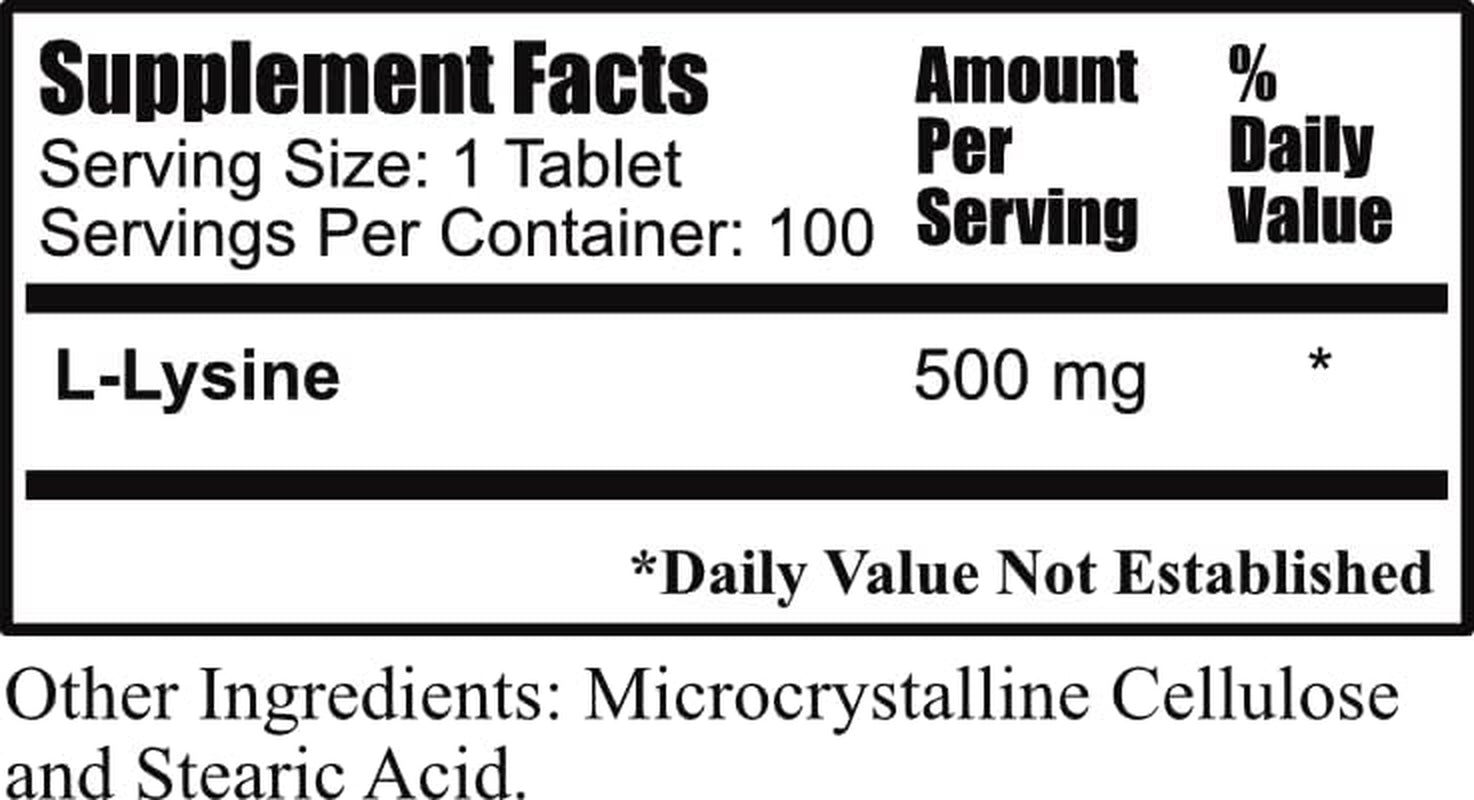 *Delete Daily'S L-Lysine (500 Mg, Non-Gmo)