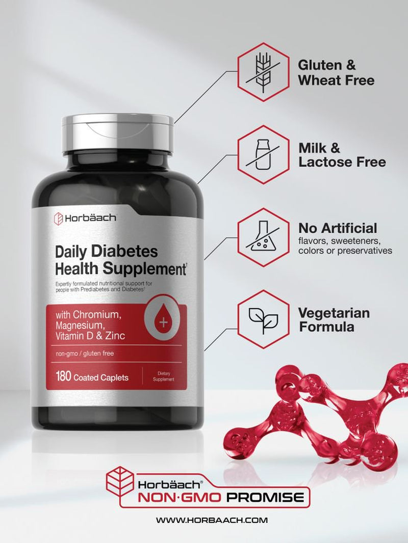 Diabetes Support Supplement | 180 Tablet | Vegetarian | by Horbaach