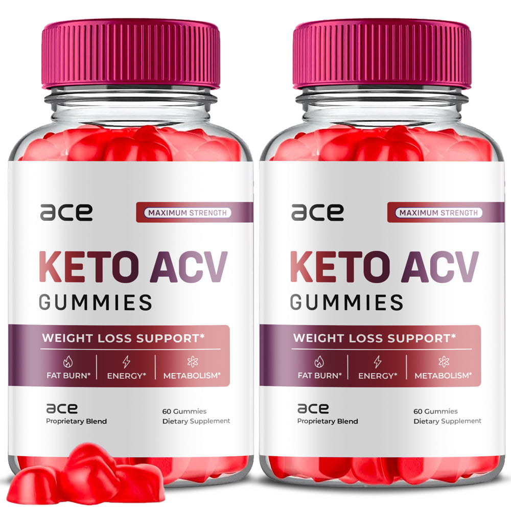 (2 Pack) Ace Keto ACV Gummies - Energy & Focus Boosting Dietary Supplements for Weight Management & Metabolism - Fat Burn - 120 Gummies