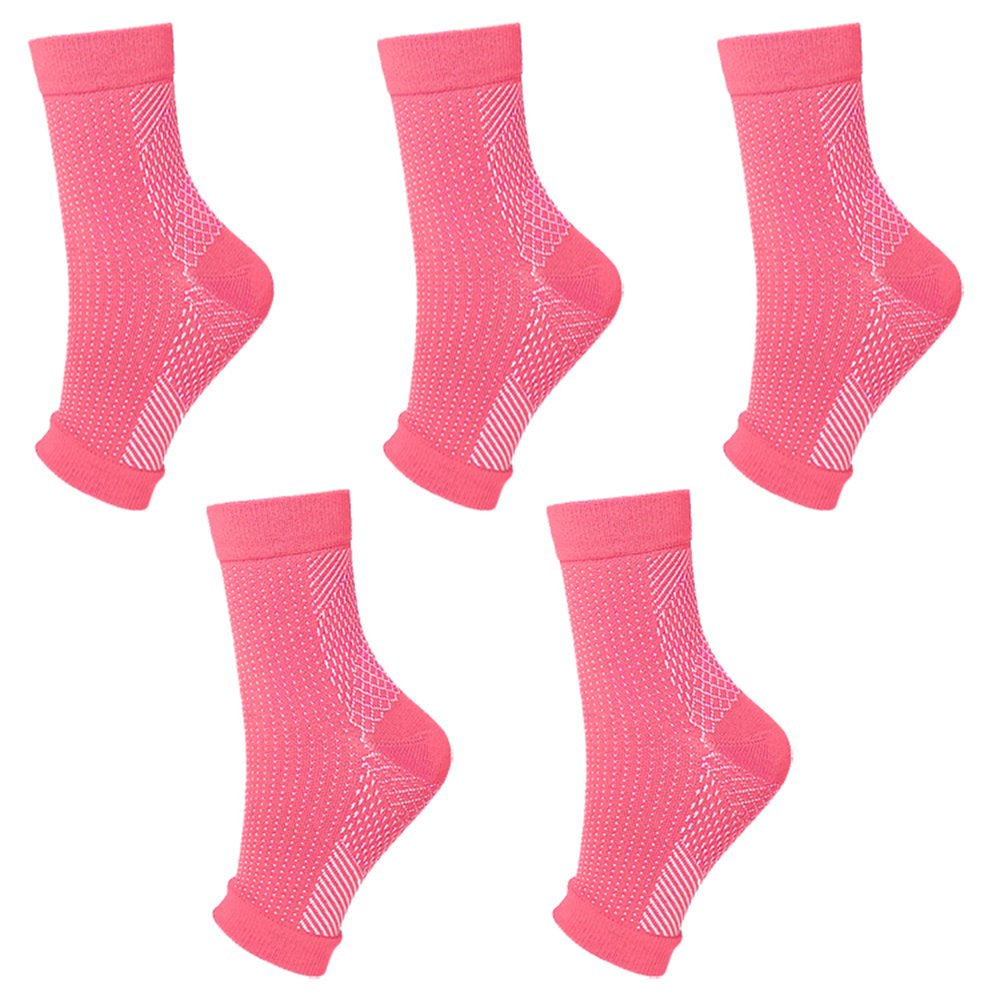 5Pairs Neuropathy Socks - Peripheral Neuritis Compression Sleeves for Nerve Damage Pain,Ankle Gout,Plantar Fasciitis Relief Brace (L/Xl,Red)