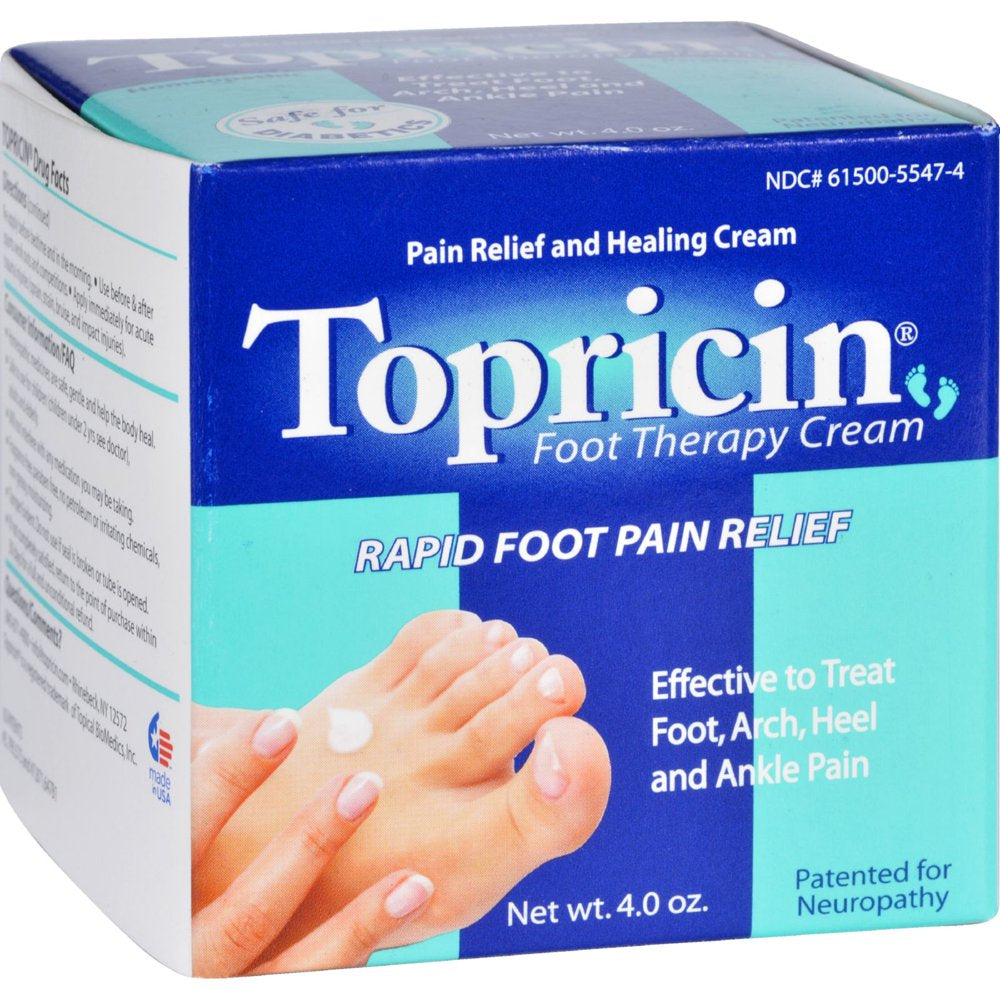 Topricin Foot Pain Relief Cream 4Oz