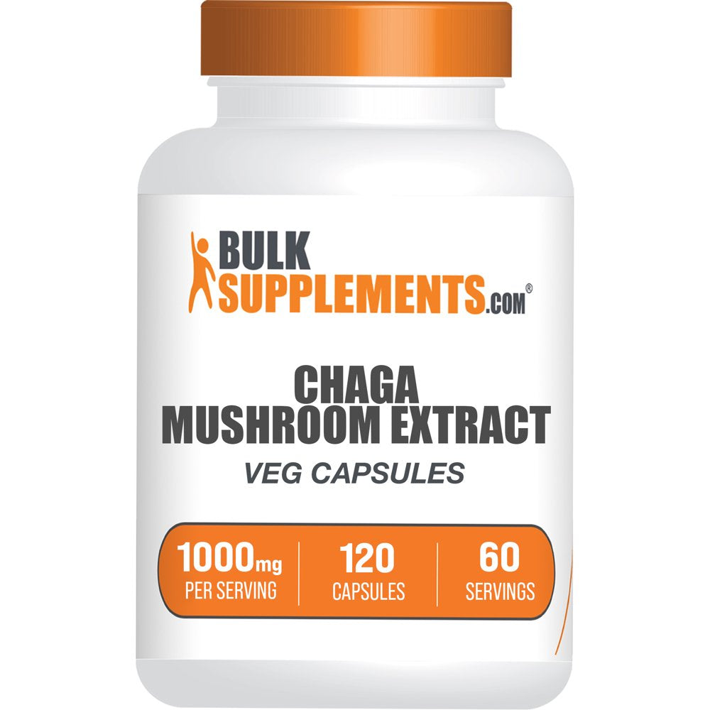 Bulksupplements.Com Chaga Mushroom Extract Capsules, 1000Mg - Superfood Supplements for Inflammation (120 Veg Caps - 60 Serv)