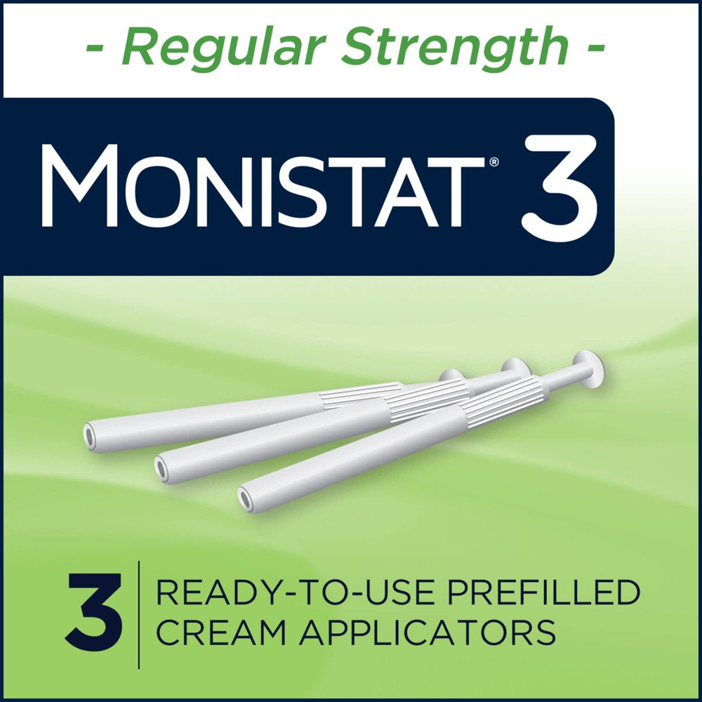 Monistat 3 Day Yeast Infection Treatment for Women, 3 Miconazole Cream Filled Applicators