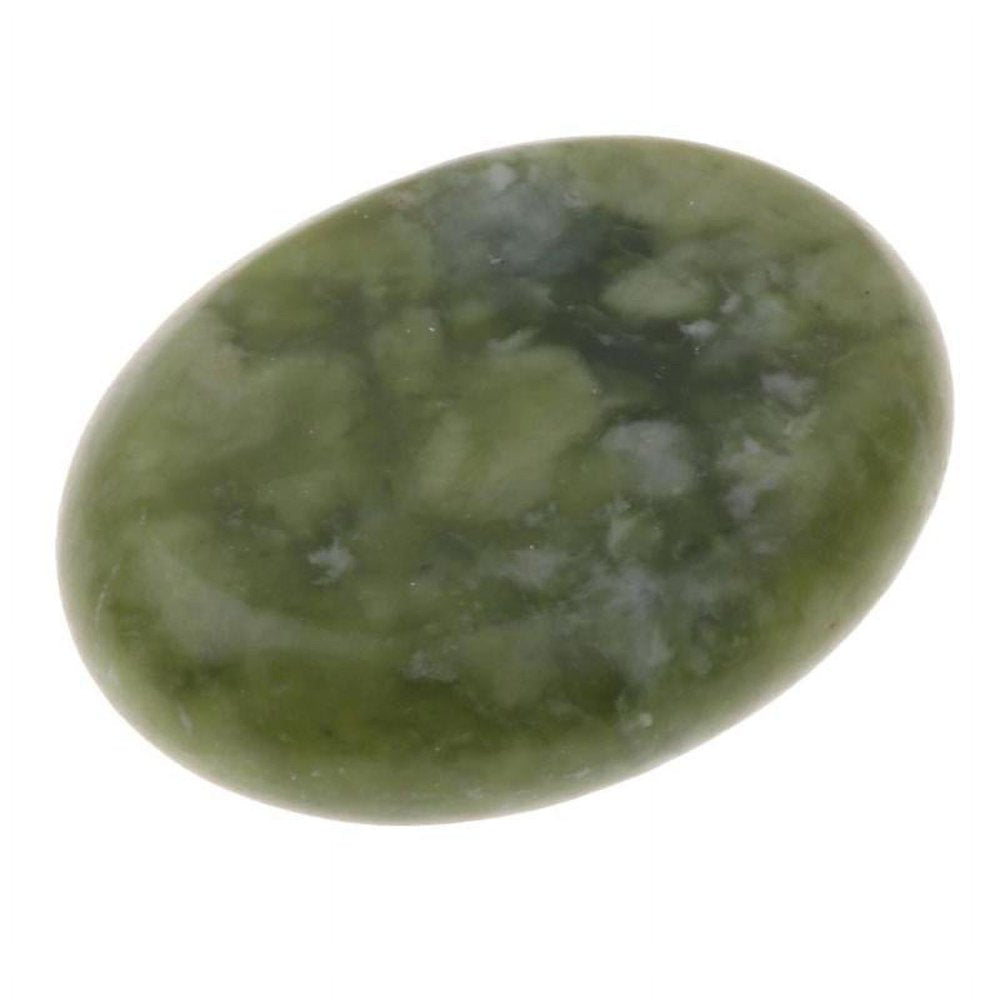 2 Pieces Natural Jade Massage Stones for Body Relaxing Spa Massage Stones (1.2 X 1.57 Inches)