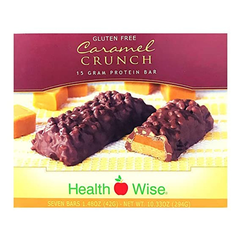 PROTEINSNAX Healthywise Protein Diet Bars, Gluten Free, Low Cholesterol, Low Sodium, Low Sugar, 7 Servings per Box| (Caramel Crunch)