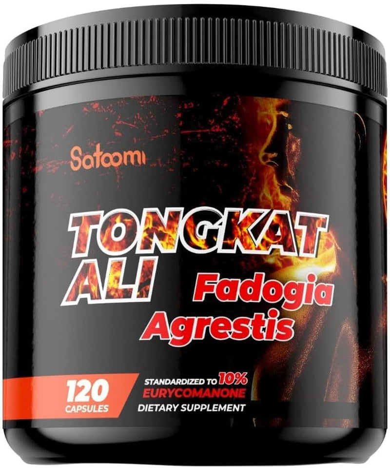 Satoomi Tongkat Ali with Fadogia Agrestis Supplement - Highest Potency 10% Eurycomanone Longjack Tongkat Ali Extract 300:1- Support Strength, Energy and Healthy Immune