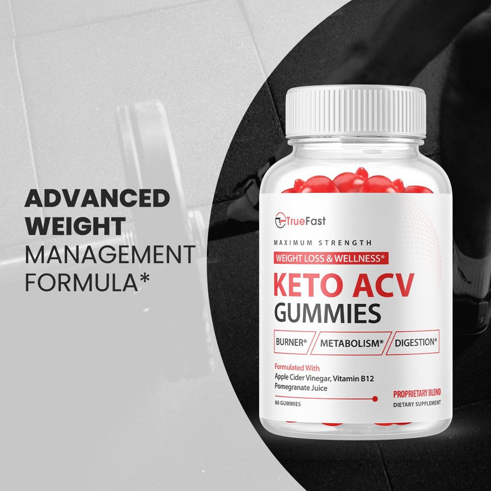 (1 Pack) True Fast Keto ACV Gummies - Supplement for Weight Loss - Energy & Focus Boosting Dietary Supplements for Weight Management & Metabolism - Fat Burn - 60 Gummies