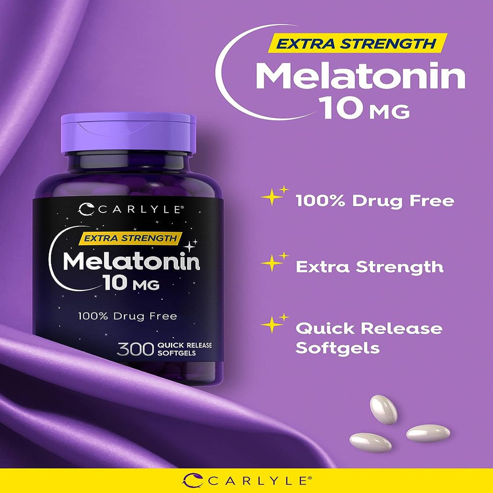 Melatonin 10Mg | 300 Softgels | Extra Strength Sleep Aid | by Carlyle
