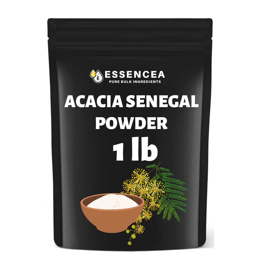 Acacia Senegal Powder 1Lb by Essencea Pure Bulk Ingredients | Rich in Fiber | Soluble Fiber Powder | Non GMO and Gluten Free (16 Ounces)