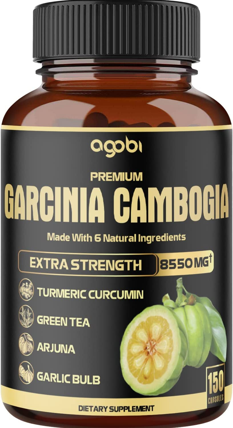 Premium Garcinia Cambogia 20:1 Extract Capsules 8550 Mg - with Green Tea, Arjuna, Garlic, Turmeric, Black Pepper - Body Health & Immune Support Supplement - 1 Pack 150 Caps for 5 Months