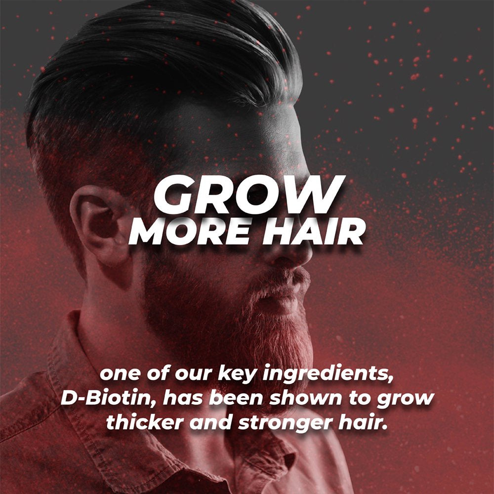 Mantfup Ultimate Beard Growth - Grow Facial Hair Stronger, Faster and Healthier, Vitamin A, Vitamin C, Vitamin E, D-Biotin, Zinc, 60Ct