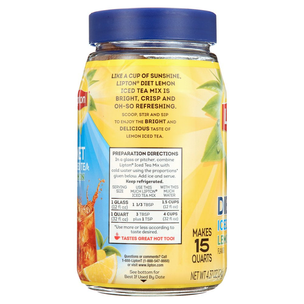 Lipton Diet Iced Tea Mix Black Tea, Caffeinated, Makes 15 Quarts