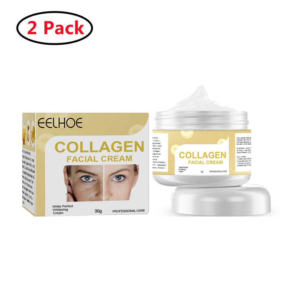 2 Pack Moisturizing Collagen Face Cream - Anti-Aging Face Moisturizer for Wrinkles & Fine Lines