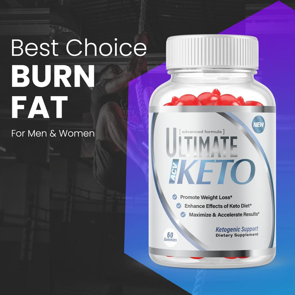 (1 Pack) Ultimate Keto ACV Gummies - Supplement for Weight Loss - Energy & Focus Boosting Dietary Supplements for Weight Management & Metabolism - Fat Burn - 60 Gummies