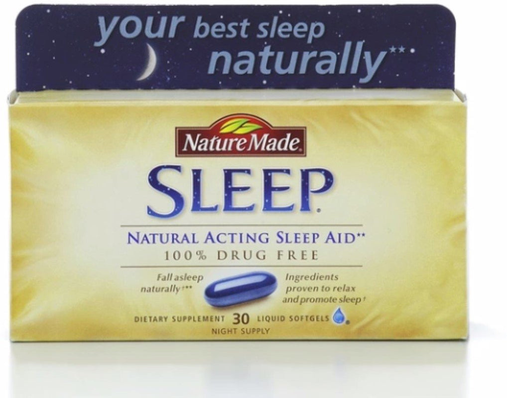 Nature Made Natural Sleep Aid Liquid Softgels 30 Ea