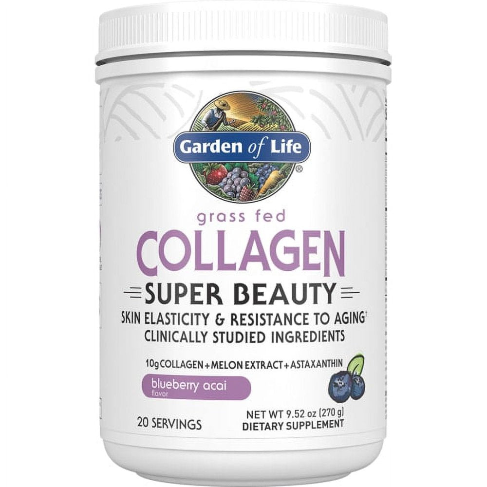 Garden of Life Grass Fed Collagen Super Beauty - Blueberry Acai 9.52 Oz Pwdr