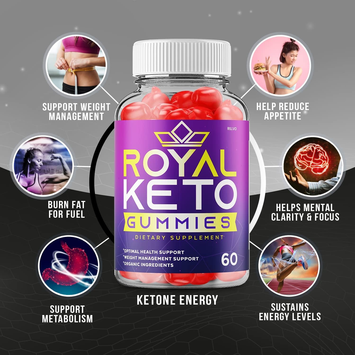 (3 Pack) Royal Keto Gummies Advanced Formula Royal Keto ACV Gummies Apple Cider Vinegar (180 Gummies)