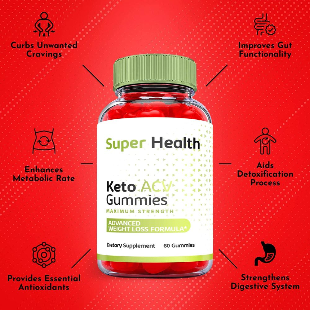 (1 Pack) Super Health Keto ACV Gummies - Supplement for Weight Loss - Energy & Focus Boosting Dietary Supplements for Weight Management & Metabolism - Fat Burn - 60 Gummies