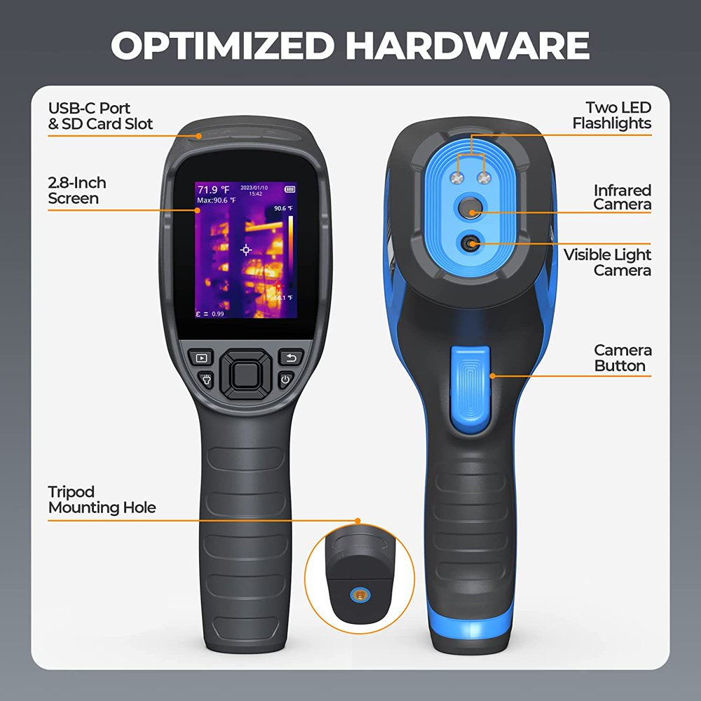 Thermal Imaging Camera TOPDON TC005 256 X 192 IR High Resolution Dual-Camera -4°F~1022°F Handheld Infrared Thermal Imager