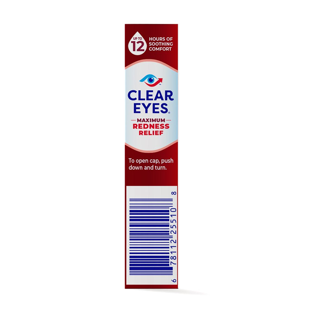 Clear Eyes Maximum Redness Eye Relief Lubricant Eye Drops, 1 Fl Oz