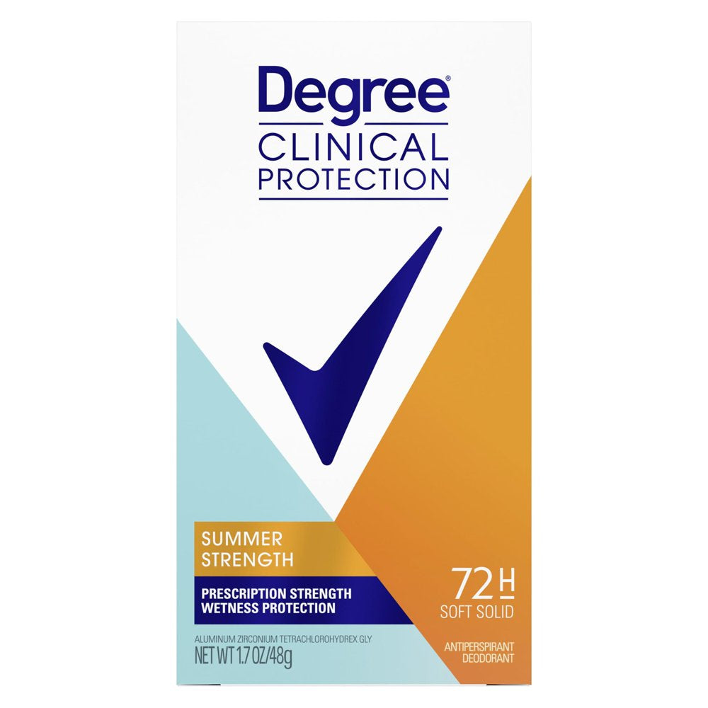 Degree Clinical Protection Long Lasting Antiperspirant Deodorant Stick, Summer Strength, 1.7 Oz