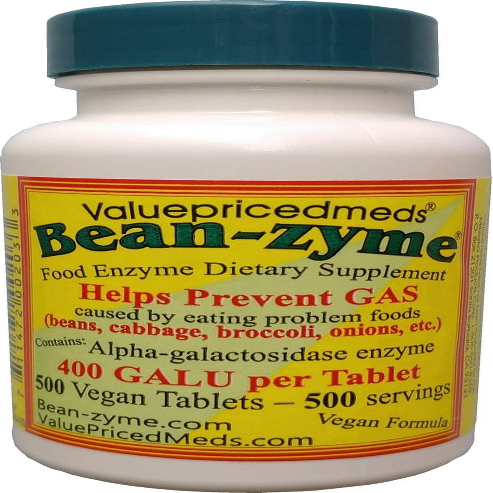 Beano- Bean-Zyme 500Ct Gas Relief & Prevention Is Generic Beano Ultra 800 for Less $ than Beano