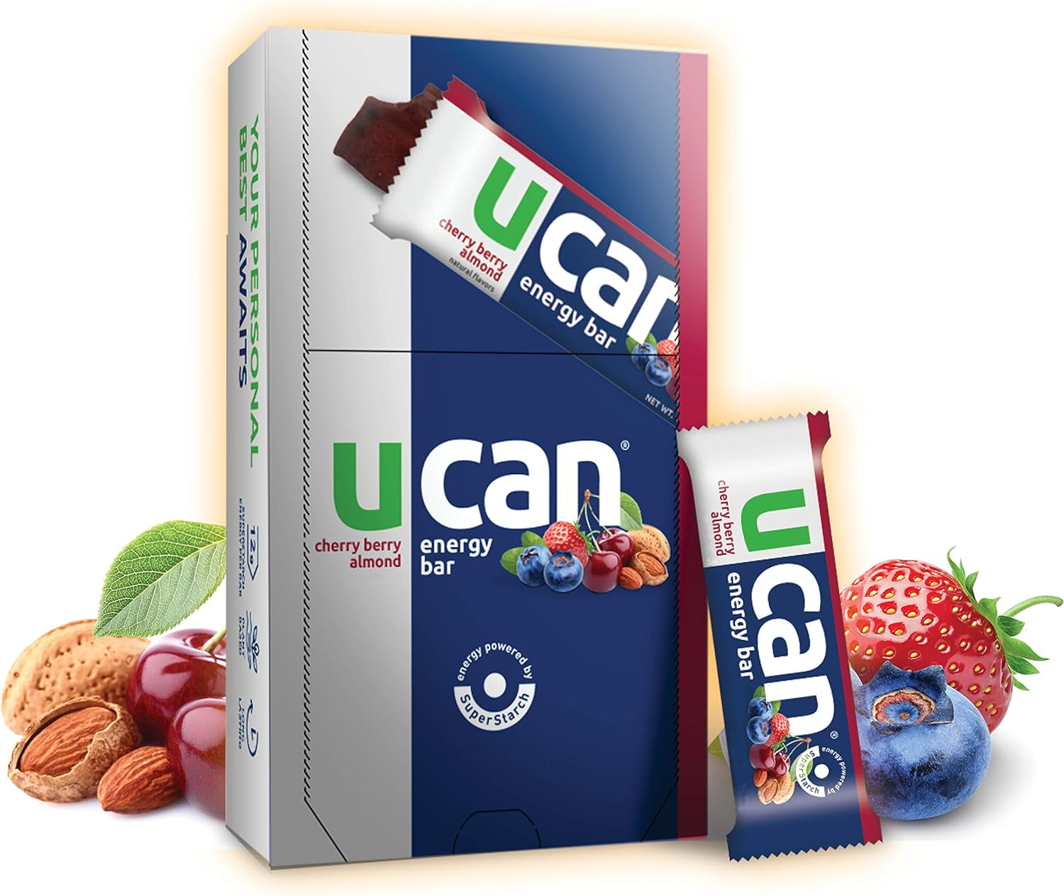 UCAN Strawberry Banana Edge Energy Gel, Cherry Berry Energy Bars & Cran-Raz Energy Powder - Great for Running, Training, Fitness, Cycling, Crossfit & More | Sugar-Free, Vegan, & Keto Friendly