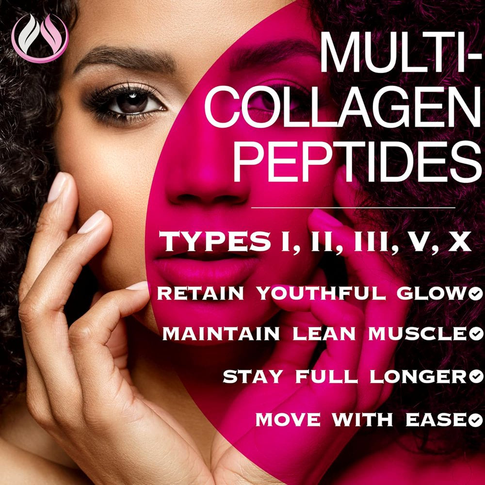 Collagen Pills Multi Collagen Complex Type I, II, III, V, X - Hydrolyzed Collagen Peptides Capsules, Hair Skin and Nails Vitamins, Joint Support, 90 Ct. - Enclare Nutrition Beautify