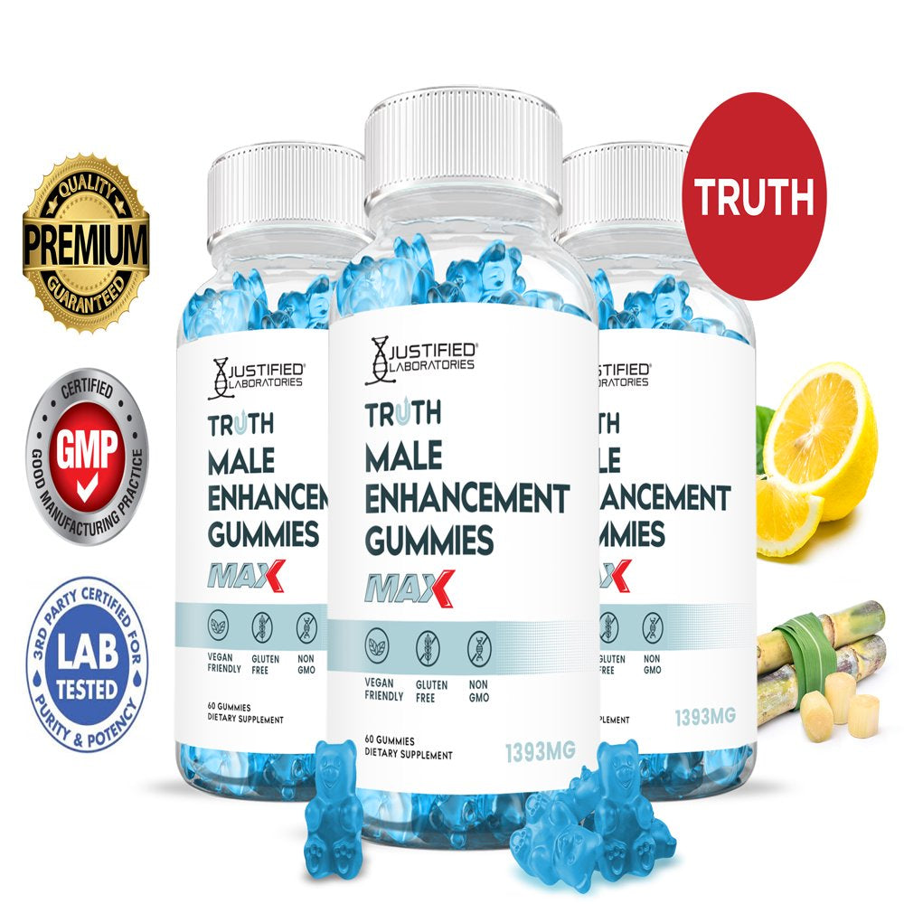 (3 Pack) Truth Male Enhancement Max Gummies 1393MG 180 Gummys