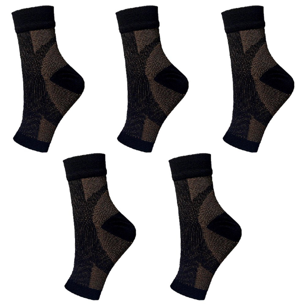 5 Pairs Soothe Socks for Neuropathy Pain,Ankle Brace Compression Support,Soothesocks for Neuropathy,Soothe Socks Arch Support (S/M,Brown)