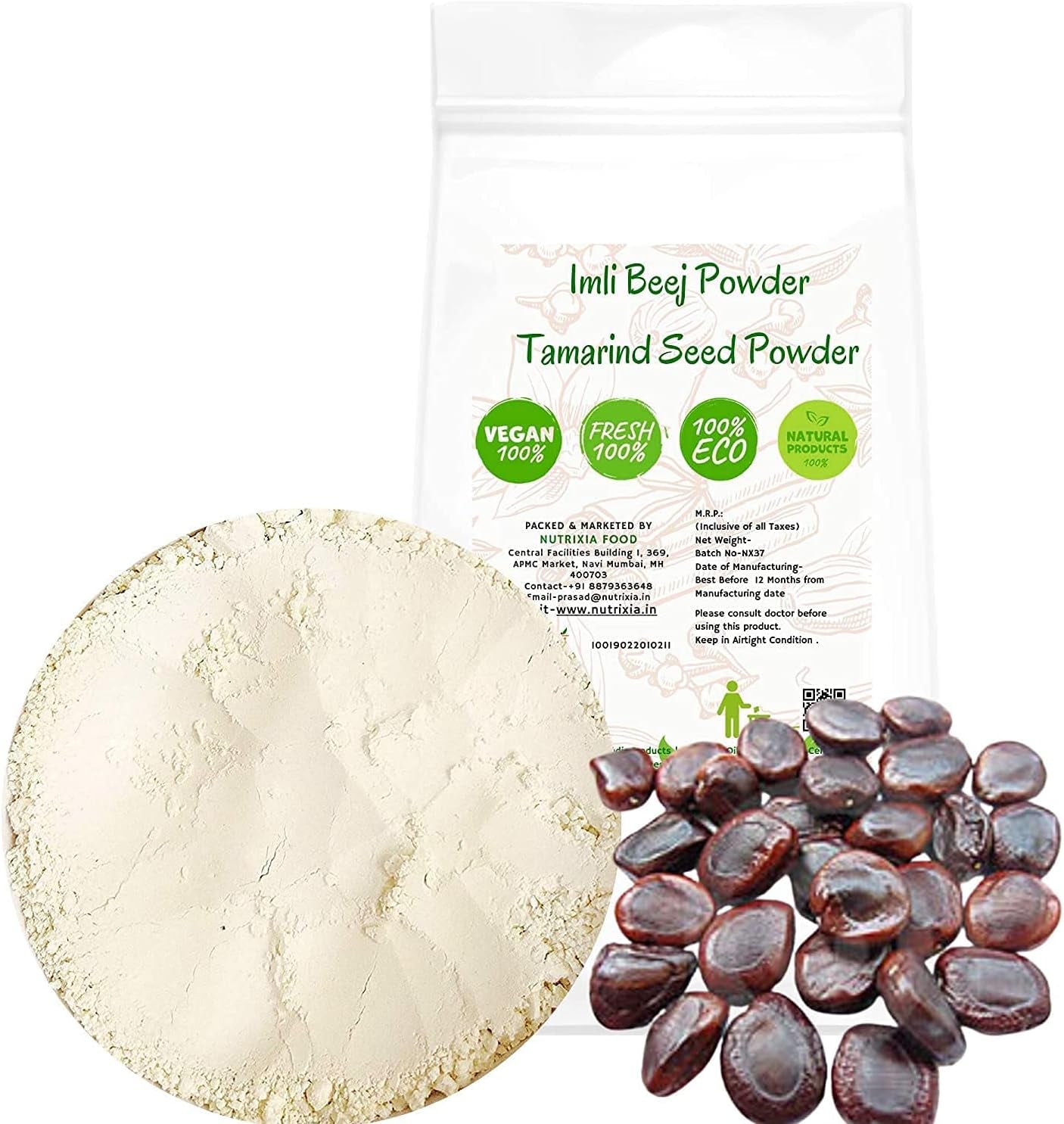 SJH Imli Beej Powder/इमली बीज/Tamarind Seeds Powder/Tamarindus Indica (100 GMS)