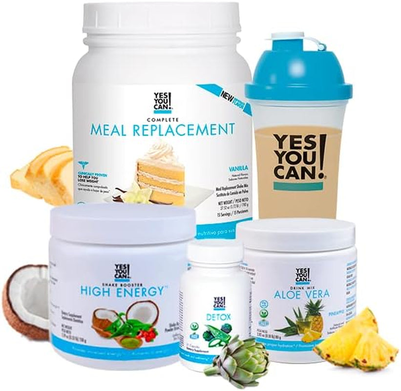 Yes You Can! Detox plus Kit (Meal Replacement Vanilla, Aloe Vera Mango) - Complete Meal Replacement Powder, High Energy Shake Booster, Aloe Vera Detox Supplement, Health Transformation