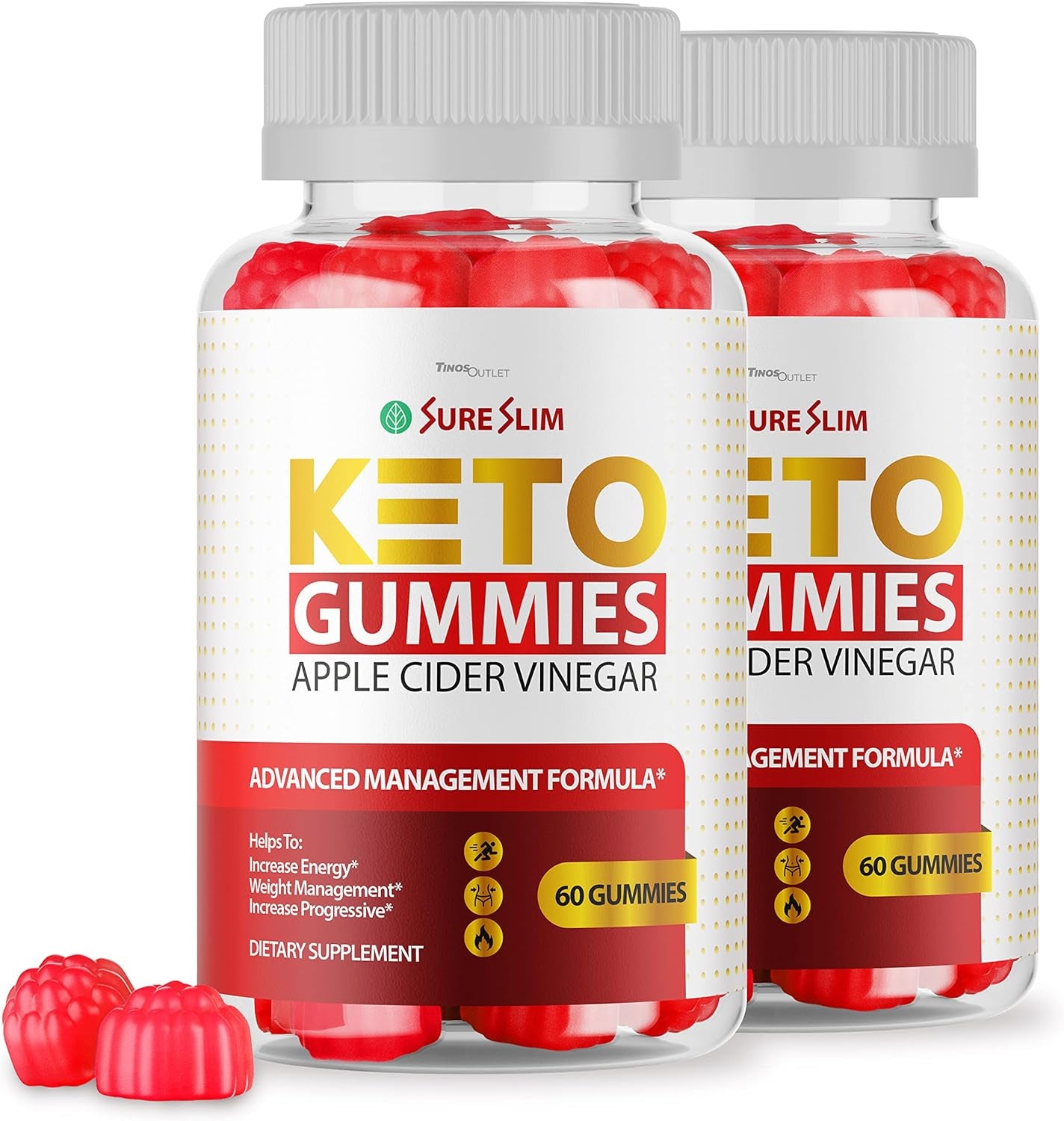 (2 Pack) Sure Slim Keto ACV Gummies - New Advance Formula Apple Cider Vinegar Slimsure Keto Gummys, Sureslimketo Gummy S, Sureslim Keto Reviews Gummies, for 60 Days Supply.