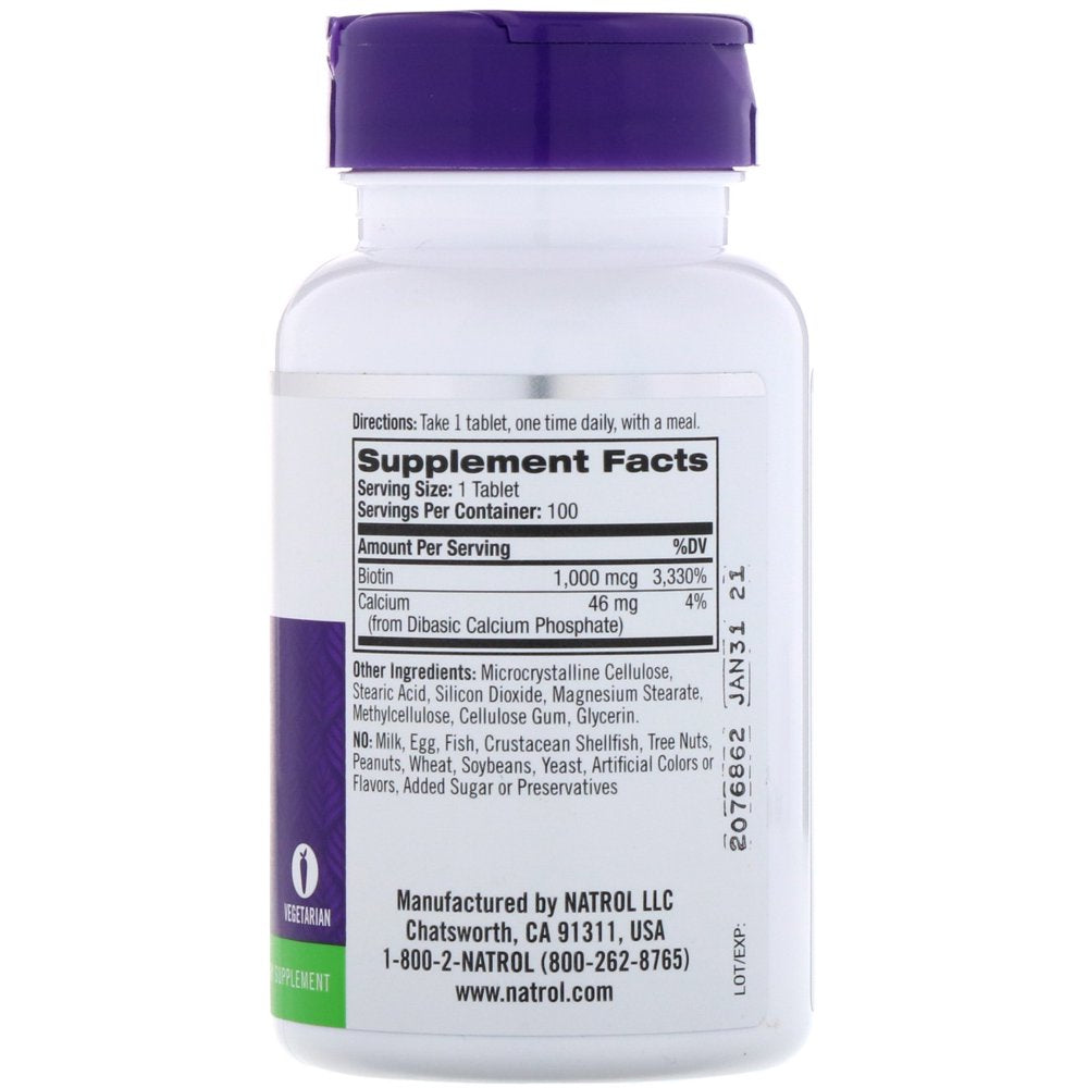 Natrol Biotin - 1000 Mcg - 100 Tablets