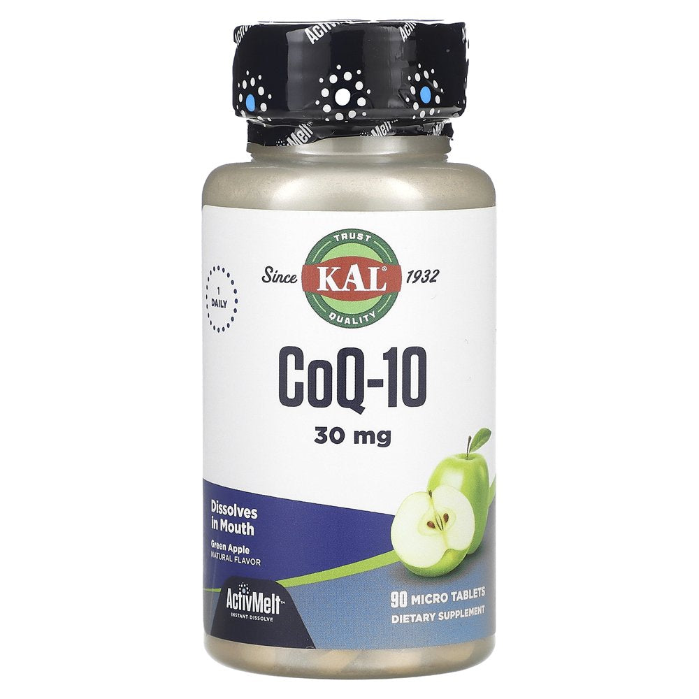 Kal - Coq10 Activmelt Green Apple 30 Mg. - 90 Micro Tablets