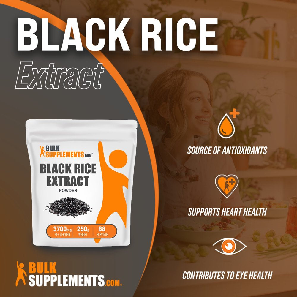 Bulksupplements.Com Black Rice Extract Powder, 3700Mg - Natural Fiber Supplement for Heart & Vision Support (250G - 68 Serv)