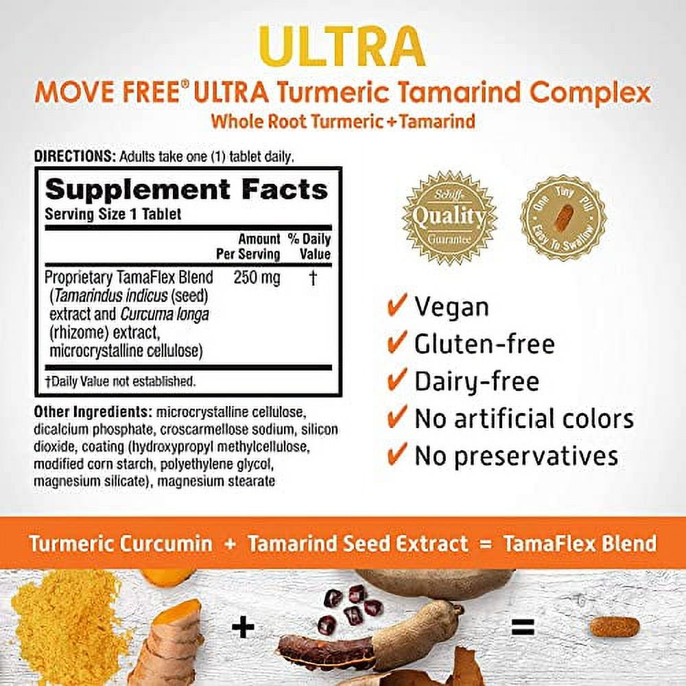 Turmeric & Tamarind - Move Free Ultra Joint Support Tablets for Clinically Proven 30 Count ( Pack of 2)