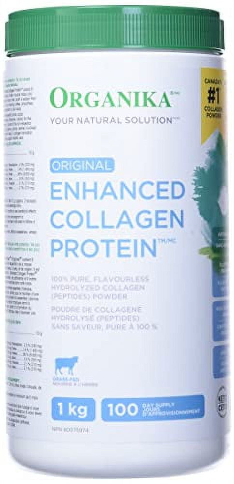 Organika Original Enhanced Collagen, 100% Pure, Flavourless Hydrolyzed Collagen (Peptides) Powder, 1Kg