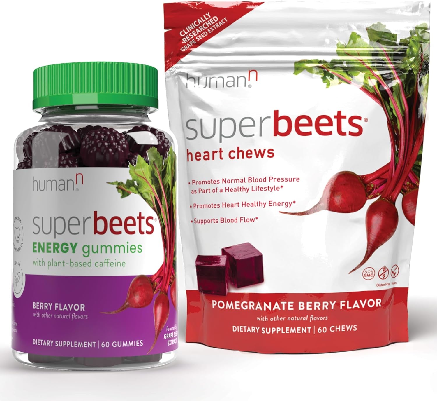 Humann Superbeets Energy Gummies & Superbeets Heart Chews